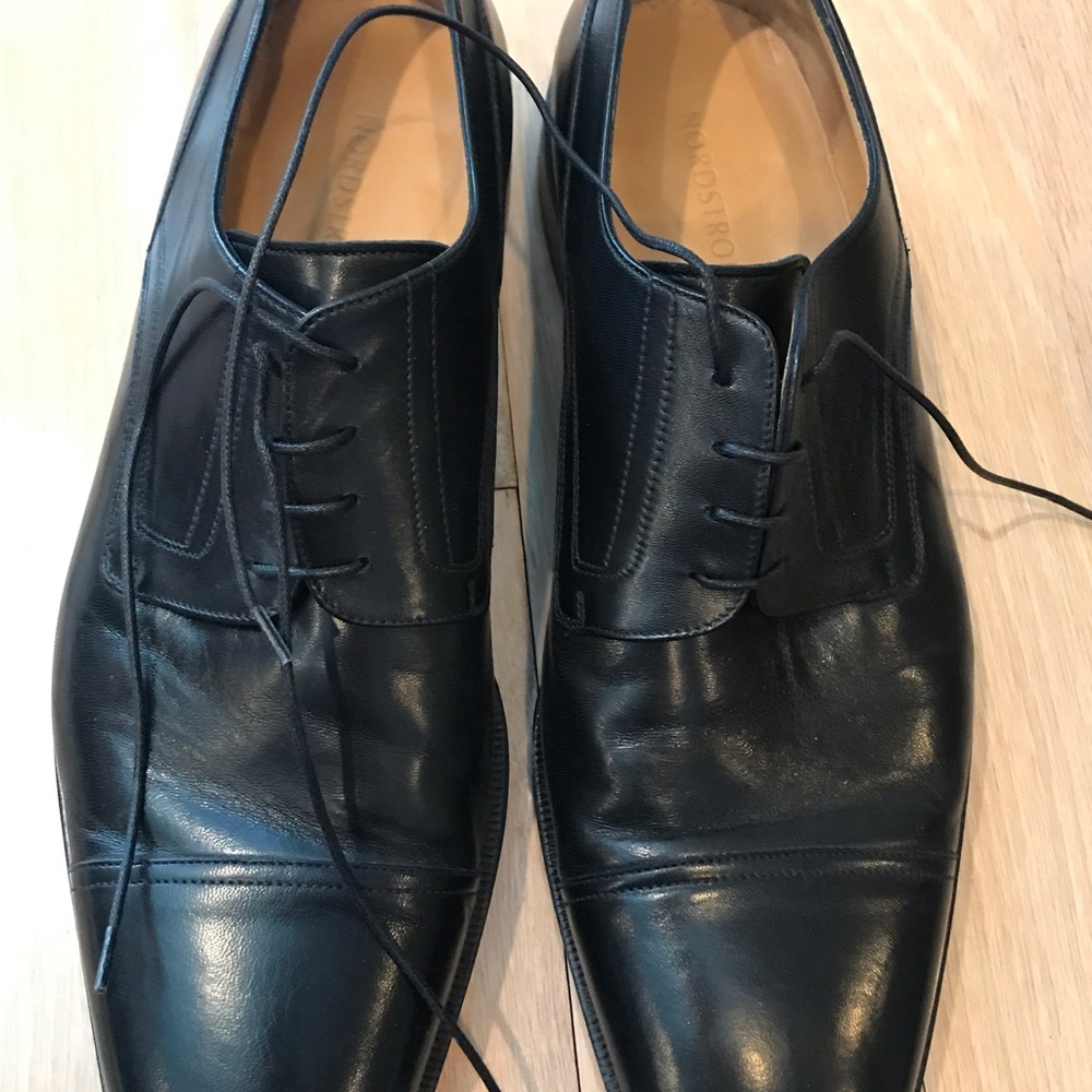 One pair of men’s dress shoes